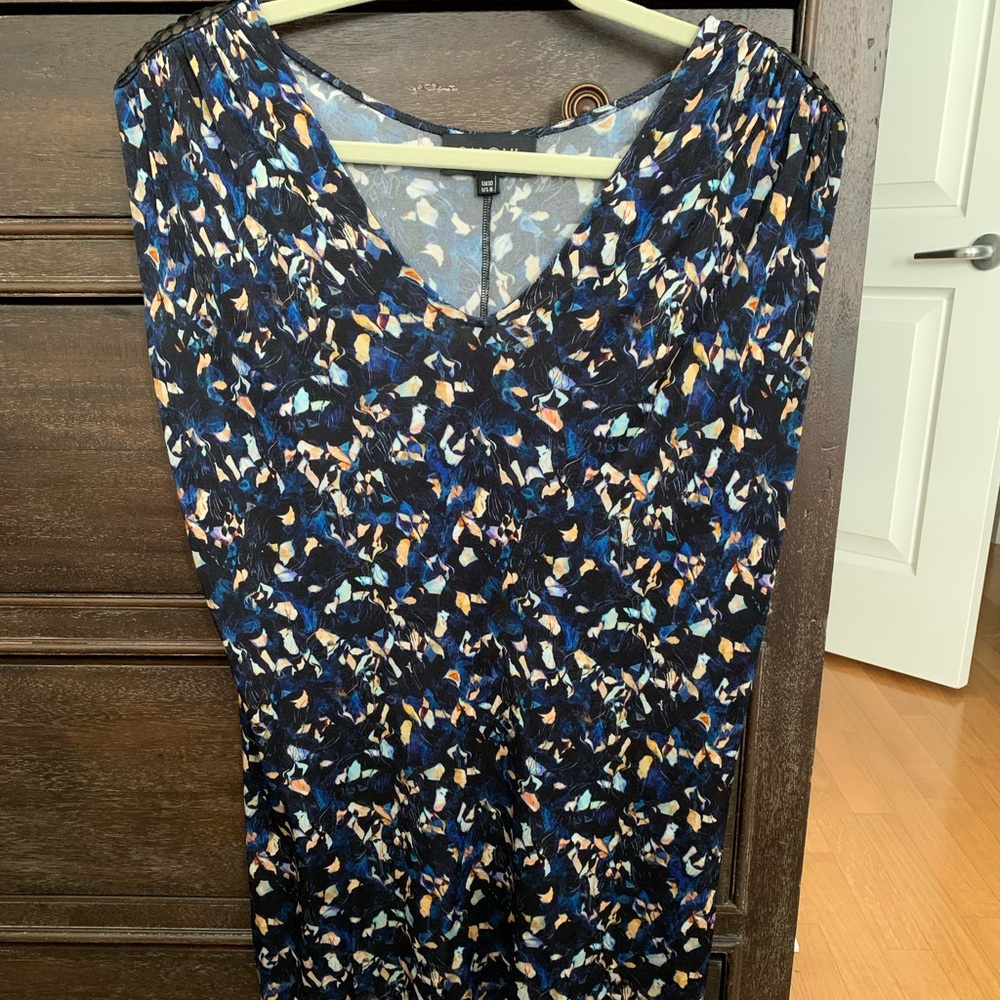 Saloni Blue Floral Mini Dress